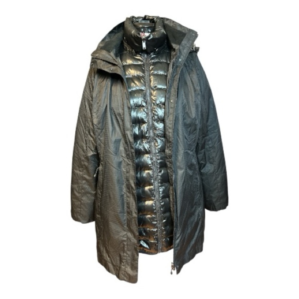 a.n.a Women's Black Puffer Double Coat XL
